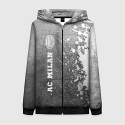 Толстовка на молнии женская AC Milan - grey gradient по-вертикали, цвет: 3D-черный