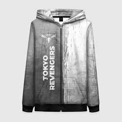 Толстовка на молнии женская Tokyo Revengers - grey gradient по-вертикали, цвет: 3D-черный