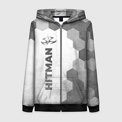 Толстовка на молнии женская Hitman - white gradient по-вертикали, цвет: 3D-черный