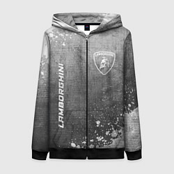 Толстовка на молнии женская Lamborghini - grey gradient вертикально, цвет: 3D-черный