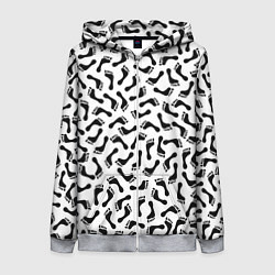 Толстовка на молнии женская Следы, цвет: 3D-меланж