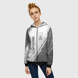 Толстовка на молнии женская Within Temptation - white gradient вертикально, цвет: 3D-черный — фото 2