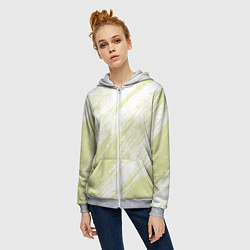 Толстовка на молнии женская The color is white and yellow, цвет: 3D-меланж — фото 2