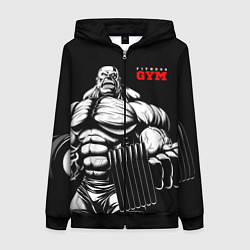 Толстовка на молнии женская Fitness GYM - jock, цвет: 3D-черный