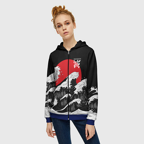 Женская толстовка на молнии Корпус бойни демонов - Kisatsutai / 3D-Синий – фото 3