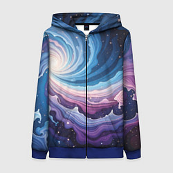 Толстовка на молнии женская Космическая волна, цвет: 3D-синий