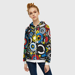 Толстовка на молнии женская Абстракция геометрическая, цвет: 3D-белый — фото 2
