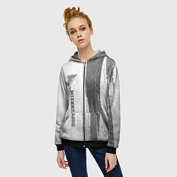 Толстовка на молнии женская Hoffenheim - white gradient по-вертикали, цвет: 3D-черный — фото 2