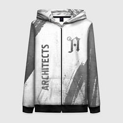 Толстовка на молнии женская Architects - white gradient вертикально, цвет: 3D-черный