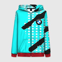 Толстовка на молнии женская BMW sport краски, цвет: 3D-красный