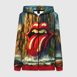 Толстовка на молнии женская Rolling Stones - sea rocks, цвет: 3D-красный