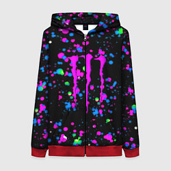 Женская толстовка на молнии Monster energy неоновые краски