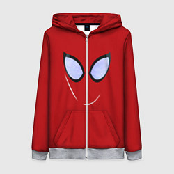 Женская толстовка на молнии Человек паук глаза питера