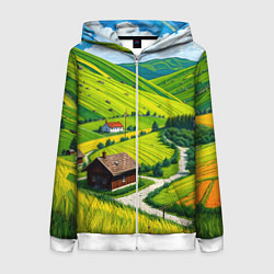 Женская толстовка на молнии Русская душа и поле