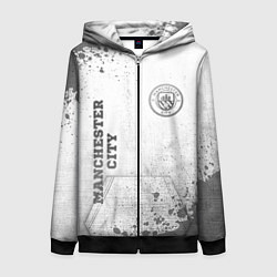 Толстовка на молнии женская Manchester City - white gradient вертикально, цвет: 3D-черный