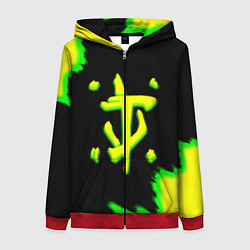 Женская толстовка на молнии Doom огненное лого краски