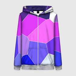 Толстовка на молнии женская Сине-розовый крупные фрагменты, цвет: 3D-меланж