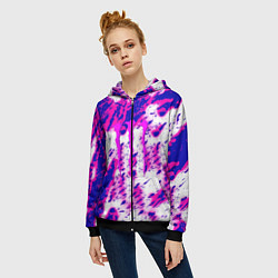 Толстовка на молнии женская Monster energy краски гранж, цвет: 3D-черный — фото 2