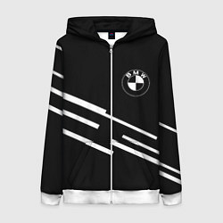 Толстовка на молнии женская BMW geometry line, цвет: 3D-белый