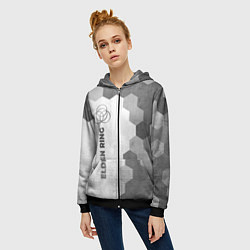 Толстовка на молнии женская Elden Ring - white gradient по-вертикали, цвет: 3D-черный — фото 2