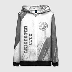 Толстовка на молнии женская Leicester City - white gradient вертикально, цвет: 3D-черный