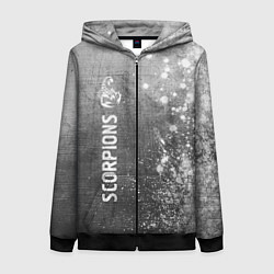 Толстовка на молнии женская Scorpions - grey gradient по-вертикали, цвет: 3D-черный