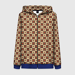 Толстовка на молнии женская Готические шахматы, цвет: 3D-синий