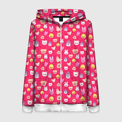 Толстовка на молнии женская Skzoo pattern pink, цвет: 3D-белый