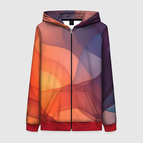 Женская толстовка на молнии Летящая вуаль / 3D-Красный – фото 1