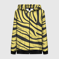 Толстовка на молнии женская Светлый тигровый паттерн, цвет: 3D-черный