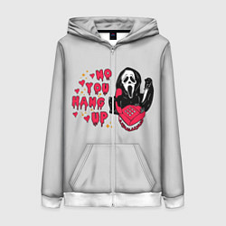 Толстовка на молнии женская Крик призрачный разговор, цвет: 3D-белый