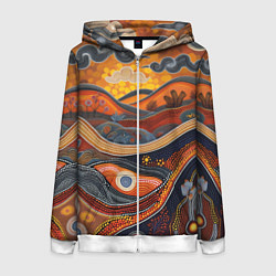 Женская толстовка на молнии Горы и холмы в виде узоров