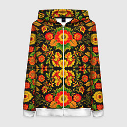 Женская толстовка на молнии Русская хохломская роспись