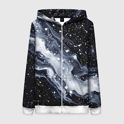 Толстовка на молнии женская Млечный путь в космоссе, цвет: 3D-белый