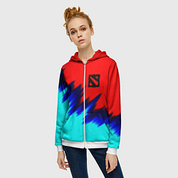 Толстовка на молнии женская Dota краски, цвет: 3D-белый — фото 2