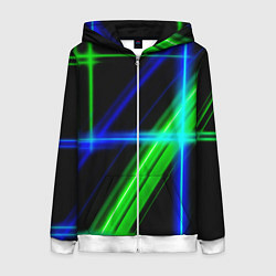 Женская толстовка на молнии Color blue black green