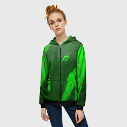 Толстовка на молнии женская Need for Speed - green gradient вертикально, цвет: 3D-черный — фото 2