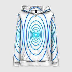 Толстовка на молнии женская Овалы с свечением, цвет: 3D-белый