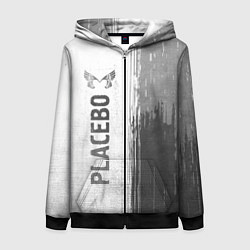 Толстовка на молнии женская Placebo - white gradient по-вертикали, цвет: 3D-черный