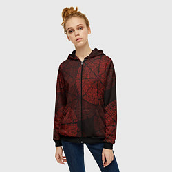 Толстовка на молнии женская Древне-не-древние узоры, цвет: 3D-черный — фото 2