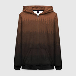 Женская толстовка на молнии Чёрно-коричневый полосы от светлого к тёмному