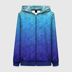 Женская толстовка на молнии Сине-голубой градиент текстура