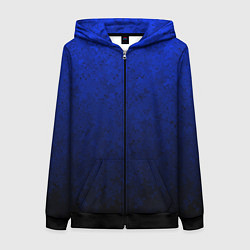 Толстовка на молнии женская Текстурный из синего в чёрный градиент, цвет: 3D-черный