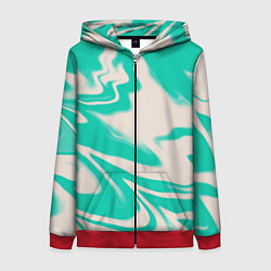 Женская толстовка на молнии Color white turquoise