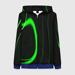 Толстовка на молнии женская Color green light green black, цвет: 3D-синий