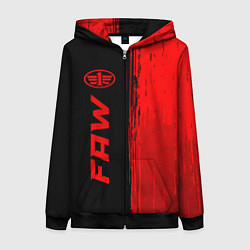 Толстовка на молнии женская FAW - red gradient по-вертикали, цвет: 3D-черный