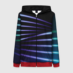 Толстовка на молнии женская Color black blue, цвет: 3D-красный