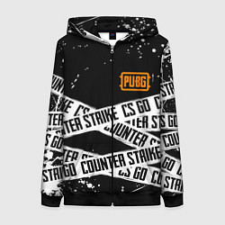 Толстовка на молнии женская CS x pubg, цвет: 3D-черный