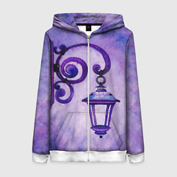 Женская толстовка на молнии Уличный фиолетовый фонарь