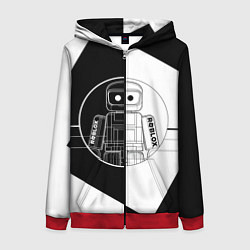 Толстовка на молнии женская Роблокс робот, цвет: 3D-красный